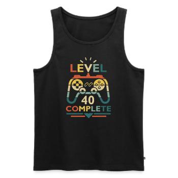 40th Birthday Level 40 Complete 40 Years Gift - Men's Premium Organic Tank Top - black - Front - Michal (187cm)