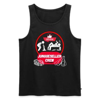 JGA - Männer Premium Bio Tank Top - Schwarz - Vorne - AI Model Male 178 light (178cm)