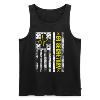 Notaufnahme Registrar Registrierung Notaufnahme Sekretärin - Männer Premium Bio Tank Top - Schwarz - Vorne - AI Model Male 178 light (178cm)