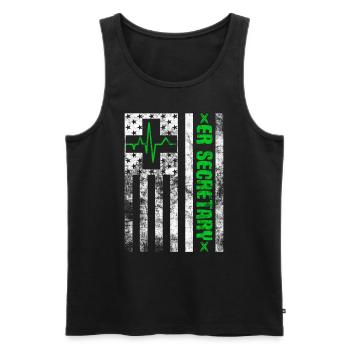 Emergency Room Registrar Registration ER Secretary - Men's Premium Organic Tank Top - black - Front - AI Model Male 178 light (178cm)