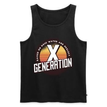Retro Gen X Raised on Hose Water and Neglect men - Men's Premium Organic Tank Top - black - Front - Michal (187cm)