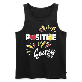Positive Energy - Optimismus Positivität - Männer Premium Bio Tank Top - Schwarz - Vorne - Michal (187cm)