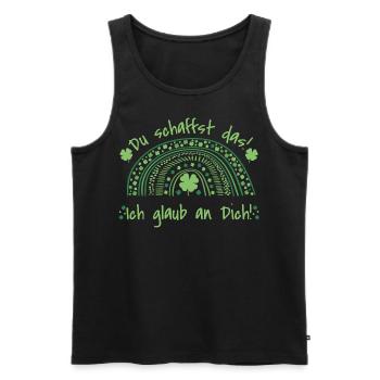 Du schaffst das - Ich glaub an dich - Mut machen - Männer Premium Bio Tank Top - Schwarz - Vorne - AI Model Male 178 light (178cm)