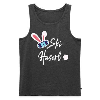 Skihaserl - Skihase - Skifahren - Skiurlaub - Männer Premium Bio Tank Top - Anthrazit meliert - Vorne - AI Model Male 178 light (178cm)