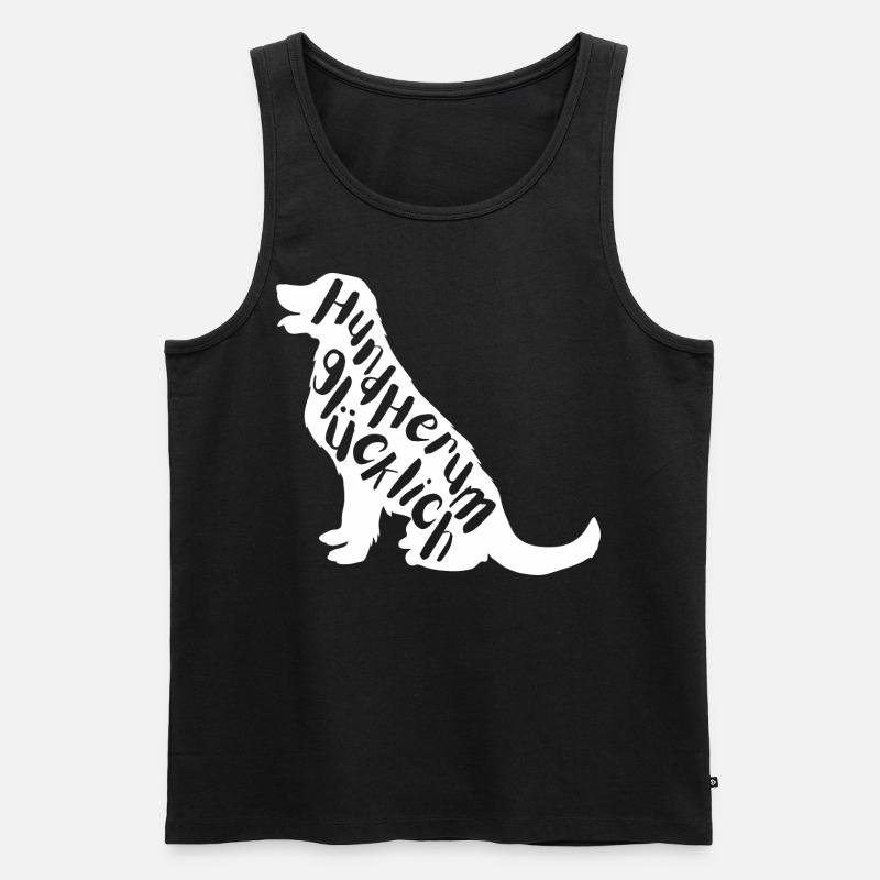 Hundherum Glücklich - Männer Premium Bio Tank Top - Schwarz