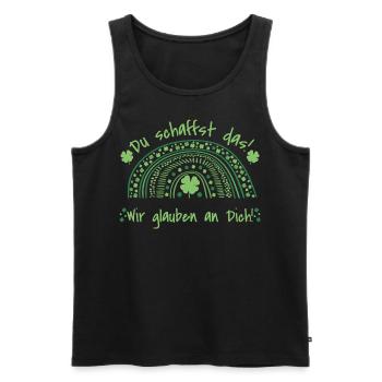 Du schaffst das! Wir glauben an dich Glücksbringer - Männer Premium Bio Tank Top - Schwarz - Vorne - AI Model Male 178 light (178cm)