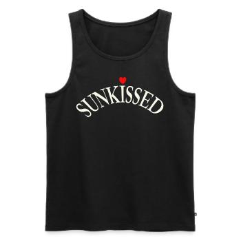 SUNKISSED: Sommer-Sonne-Shirt, Strand-Style, Fun - Männer Premium Bio Tank Top - Schwarz - Vorne - Michal (187cm)