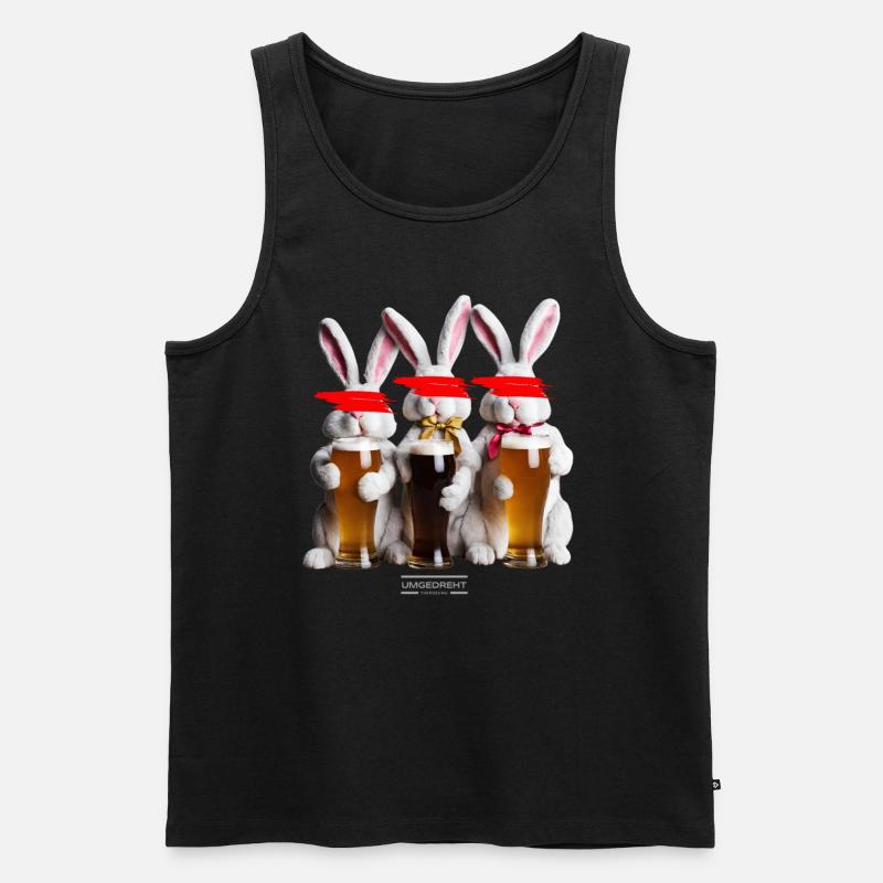 Drei Hasen - Männer Premium Bio Tank Top - Schwarz