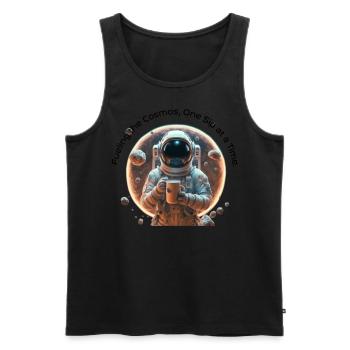 Astronaut coffee ´Fueling the cosmos one sip´ - Männer Premium Bio Tank Top - Schwarz - Vorne - AI Model Male 178 light (178cm)