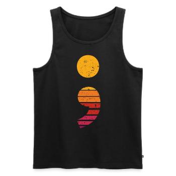 Debugging Programmer Funny Code Vintage Debug - Men's Premium Organic Tank Top - black - Front - AI Model Male 178 light (178cm)
