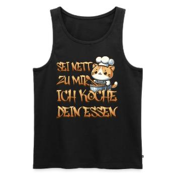 Sei nett zu mir ich koche dein Essen - Männer Premium Bio Tank Top - Schwarz - Vorne - AI Model Male 178 light (178cm)