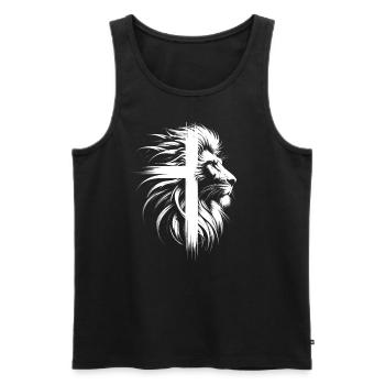 Gott Kirche Christliche Löwen Christen Löwe - Männer Premium Bio Tank Top - Schwarz - Vorne - AI Model Male 178 light (178cm)