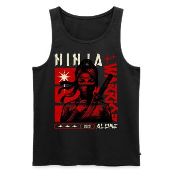 Ninja Warrior - Männer Premium Bio Tank Top - Schwarz - Vorne - AI Model Male 178 light (178cm)