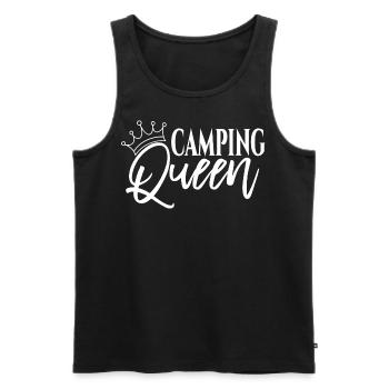 Camping Queen - Men's Premium Organic Tank Top - black - Front - AI Model Male 178 light (178cm)