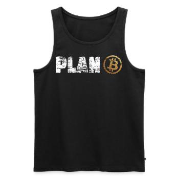 Plan B Bitcoin Krypto Crypto BTC - Débardeur bio Premium Homme - noir - Devant - AI Model Male 178 light (178cm)