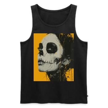 The Woman - Skull, Totenkopf, Teufel - Männer Premium Bio Tank Top - Schwarz - Vorne - AI Model Male 178 light (178cm)