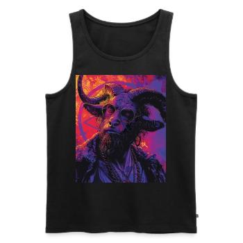 The Devil - Skull, Totenkopf, Teufel - Männer Premium Bio Tank Top - Schwarz - Vorne - AI Model Male 178 light (178cm)