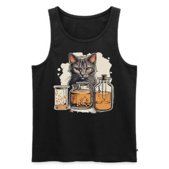 Kit de chimie pour chat - Débardeur bio Premium Homme - noir - Devant - Michal (187cm)