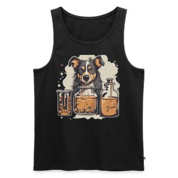 Chien de chimie - Débardeur bio Premium Homme - noir - Devant - Michal (187cm)