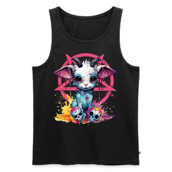 Skull Goat - The Skull Club - Männer Premium Bio Tank Top - Schwarz - Vorne - Michal (187cm)