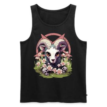 Skull Goat - The Skull Club - Männer Premium Bio Tank Top - Schwarz - Vorne - AI Model Male 178 light (178cm)