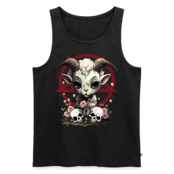 Skull Goat - The Skull Club - Männer Premium Bio Tank Top - Schwarz - Vorne - AI Model Male 178 light (178cm)