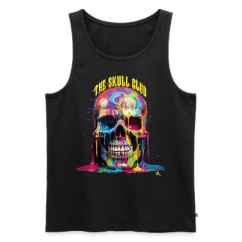 Skull - Totenkopf - full of color - Männer Premium Bio Tank Top - Schwarz - Vorne - Michal (187cm)