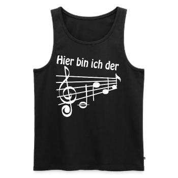"Hier bin ich der Chef" - Musiknoten Musik Musiker - Männer Premium Bio Tank Top - Schwarz - Vorne - Michal (187cm)