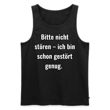 Bitte nicht stören... - Männer Premium Bio Tank Top - Schwarz - Vorne - AI Model Male 178 light (178cm)