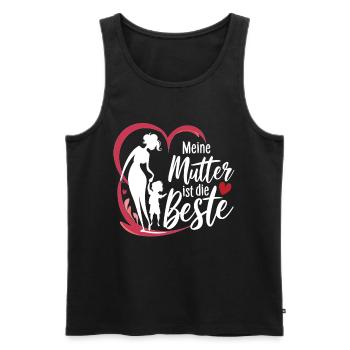 Fête des mères Ma mère est la meilleure - Débardeur bio Premium Homme - noir - Devant - Michal (187cm)