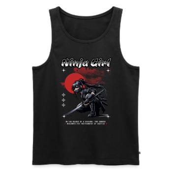 Ninja Girl Coucher de soleil - Débardeur bio Premium Homme - noir - Devant - Michal (187cm)