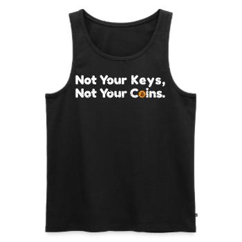 Not your keys not your coins Bitcoin Spruch Zitat - Männer Premium Bio Tank Top - Schwarz - Vorne - AI Model Male 178 light (178cm)