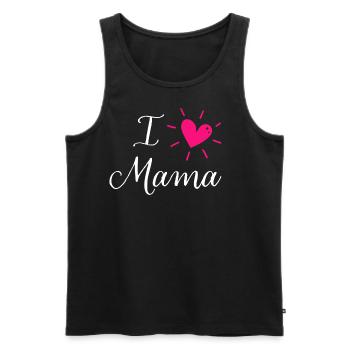 Muttertag - I love Mama - Mama ich liebe dich - Männer Premium Bio Tank Top - Schwarz - Vorne - Michal (187cm)
