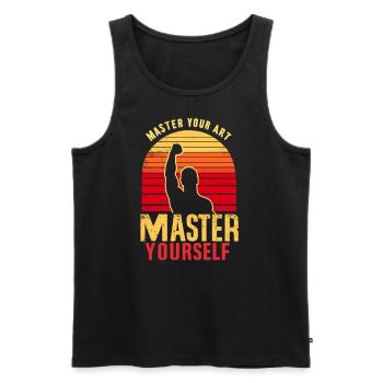 Master Your Art Inspire Self Mastery Motivational - Men's Premium Organic Tank Top - black - Front - AI Model Male 178 light (178cm)