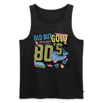 Old but always Gold the 80s - Männer Premium Bio Tank Top - Schwarz - Vorne - AI Model Male 178 light (178cm)