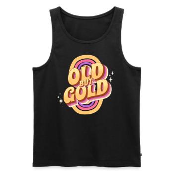 Old but Gold Retro - Männer Premium Bio Tank Top - Schwarz - Vorne - Michal (187cm)