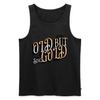Old but Gold since Date of Birth XXXX - Men's Premium Organic Tank Top - black - Front - Michal (187cm)