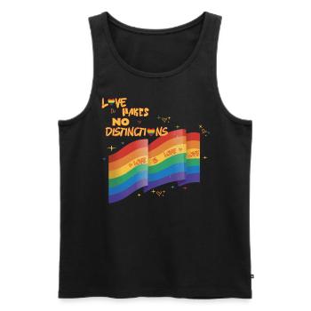 Love makes no destinctions LGBTQIA+ Pride - Men's Premium Organic Tank Top - black - Front - AI Model Male 178 light (178cm)