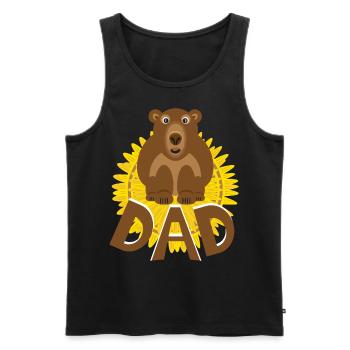 DAD mit Blume in gelb, ein liebes Dankeschön. - Männer Premium Bio Tank Top - Schwarz - Vorne - Michal (187cm)