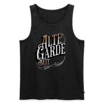 Old Guard since xxxx insert your date of birth - Men's Premium Organic Tank Top - black - Front - Michal (187cm)