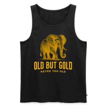 Old but Gold never too old with Big Elephant - Men's Premium Organic Tank Top - black - Front - AI Model Male 178 light (178cm)