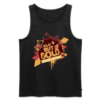 Old but Gold Graffiti Retro Never too Old - Männer Premium Bio Tank Top - Schwarz - Vorne - AI Model Male 178 light (178cm)