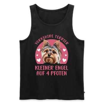 Yorkshire Terrier - Kleiner Engel auf 4 Pfoten - Männer Premium Bio Tank Top - Schwarz - Vorne - Michal (187cm)