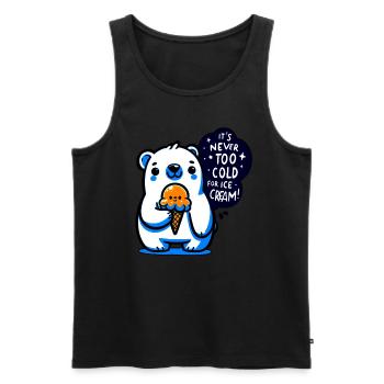 It is never too cold for icecream - Men's Premium Organic Tank Top - black - Front - AI Model Male 178 light (178cm)