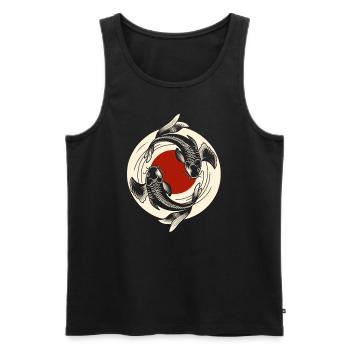 Japanese Koi Fish Yin Yang Design - Men's Premium Organic Tank Top - black - Front - AI Model Male 178 light (178cm)