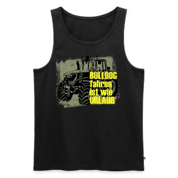 Bulldog fahren Vers01 - Männer Premium Bio Tank Top - Schwarz - Vorne - Michal (187cm)