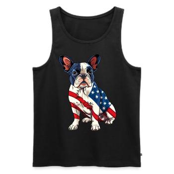 Boston Terrier Dog 4 juillet Drapeau américain Cadeaux - Débardeur bio Premium Homme - noir - Devant - Michal (187cm)