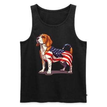 Beagle Dog 4th of July American Flag Beagle Gifts - Männer Premium Bio Tank Top - Schwarz - Vorne - AI Model Male 178 light (178cm)