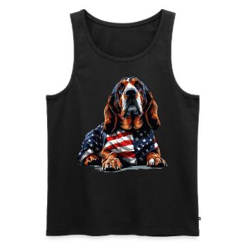 Bloodhound Dog 4. Juli amerikanische Flagge für - Männer Premium Bio Tank Top - Schwarz - Vorne - Michal (187cm)