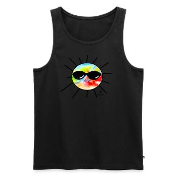 Sonnen-Brille schwarz - Männer Premium Bio Tank Top - Schwarz - Vorne - Michal (187cm)